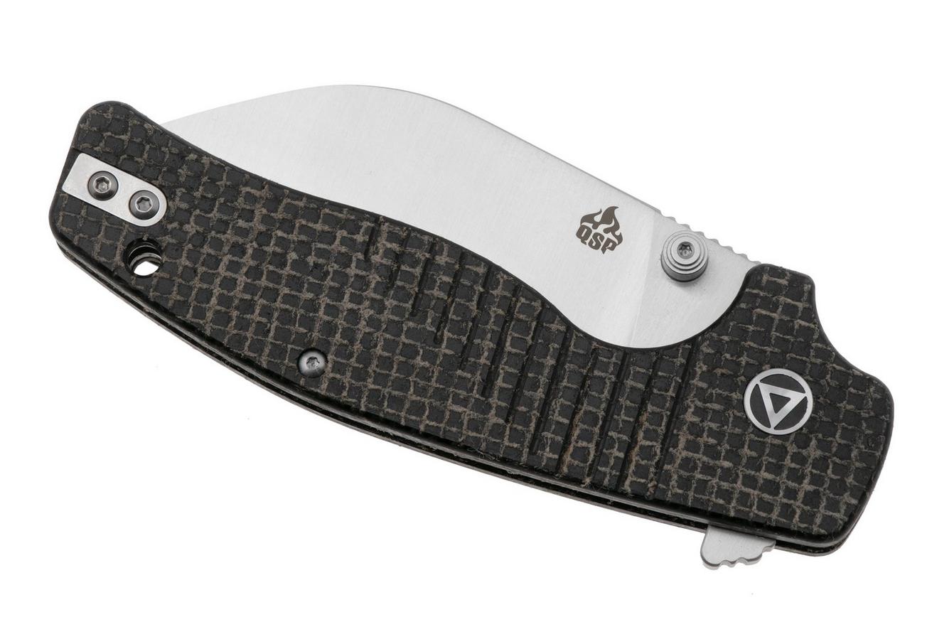 QSP Knife Chefmaster 163-C1, Satin 14C28N, Brown Coarse Micarta, zakmes, Keanu Alfaro design
