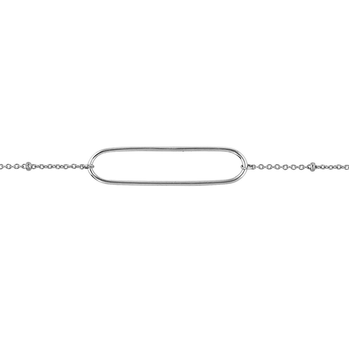 Bracelet Brillaxis anneau ovale or blanc 18 carats