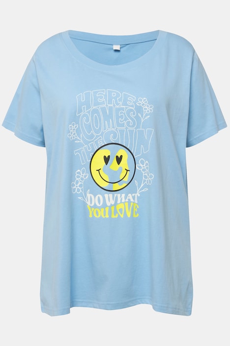 T-Shirt, oversized, Smiley, Rundhals, Halbarm