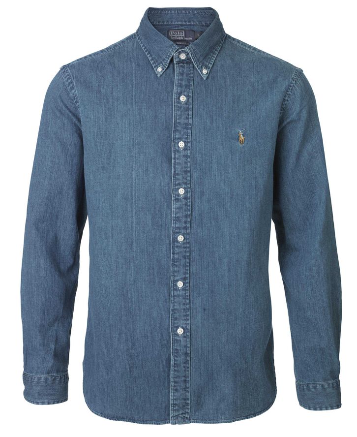 Polo Ralph Lauren Slim Fit Denim Shirt Blå