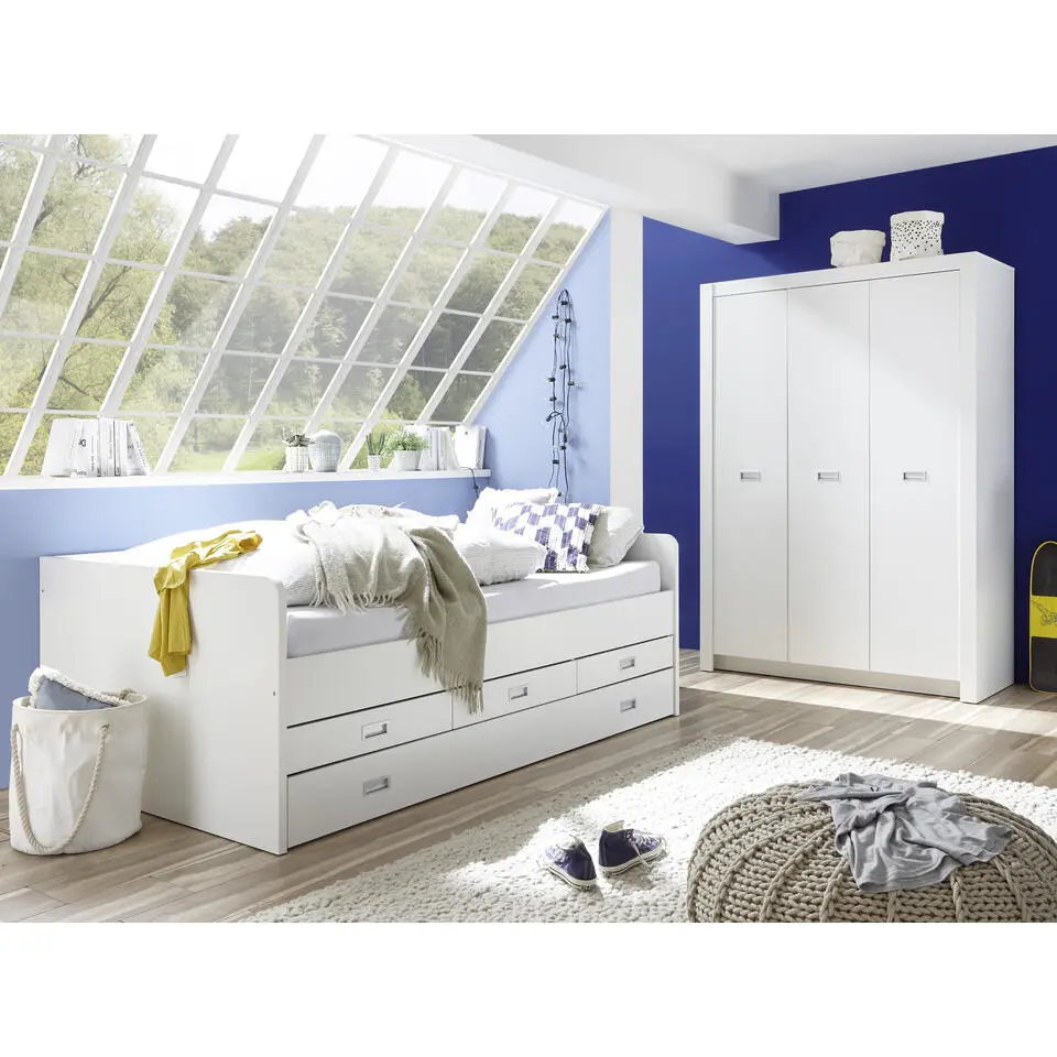 Kajuitbed Arkea 120x200 met 3 lades - wit