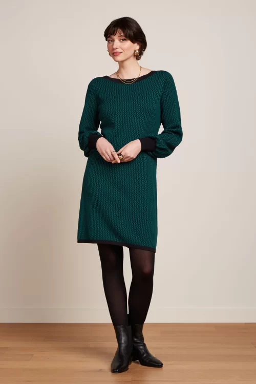 King Louie Audrey Teddy jurk in antiek groen