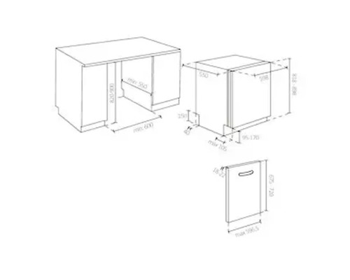 Volledig geïntegreerde vaatwasser Candy CI 3E7L0W1 60 x 89,6 x 64 cm voor 13 couverts 10,9 l 47 dB (A)