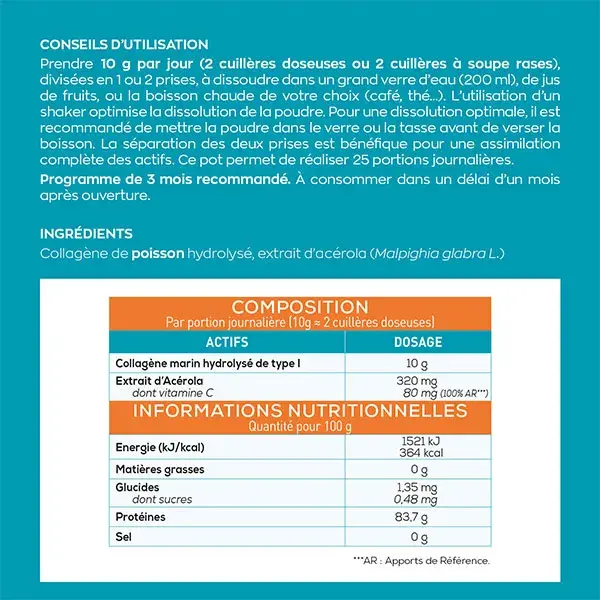 Pó de Colagénio Marinho Granions - Sabor Neutro - 25 dias
