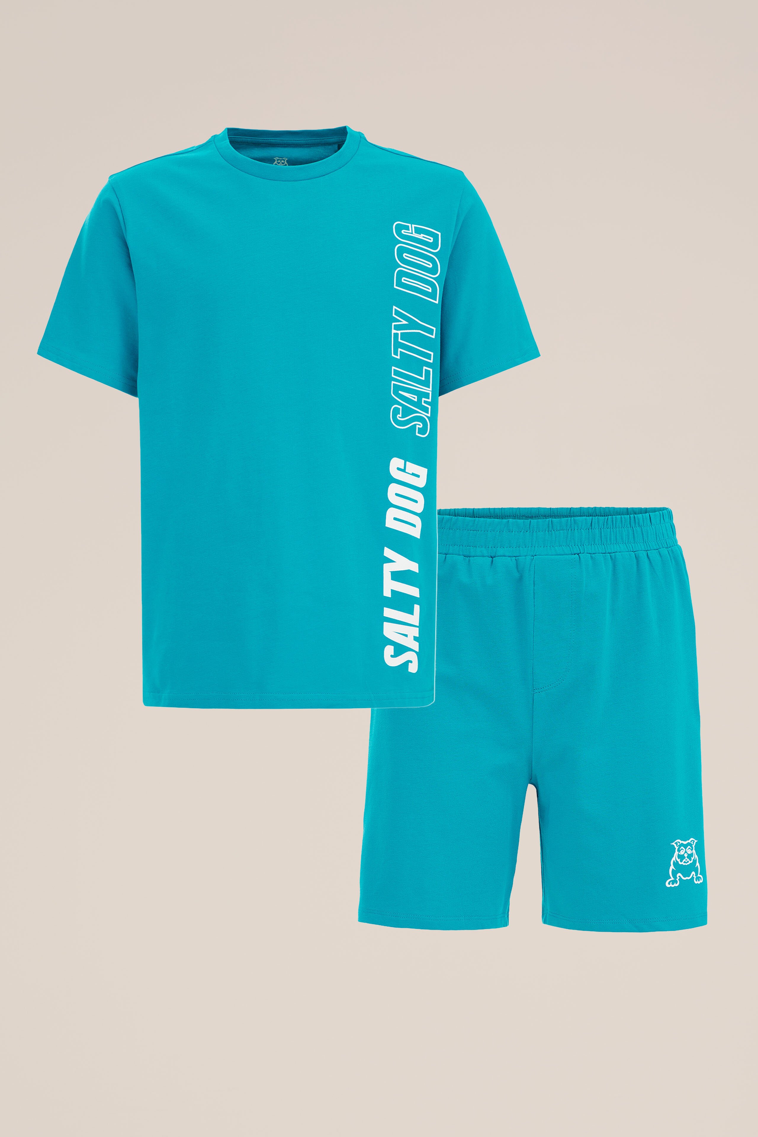 Jongens pyjamaset met opdruk Salty Dog Turkoois