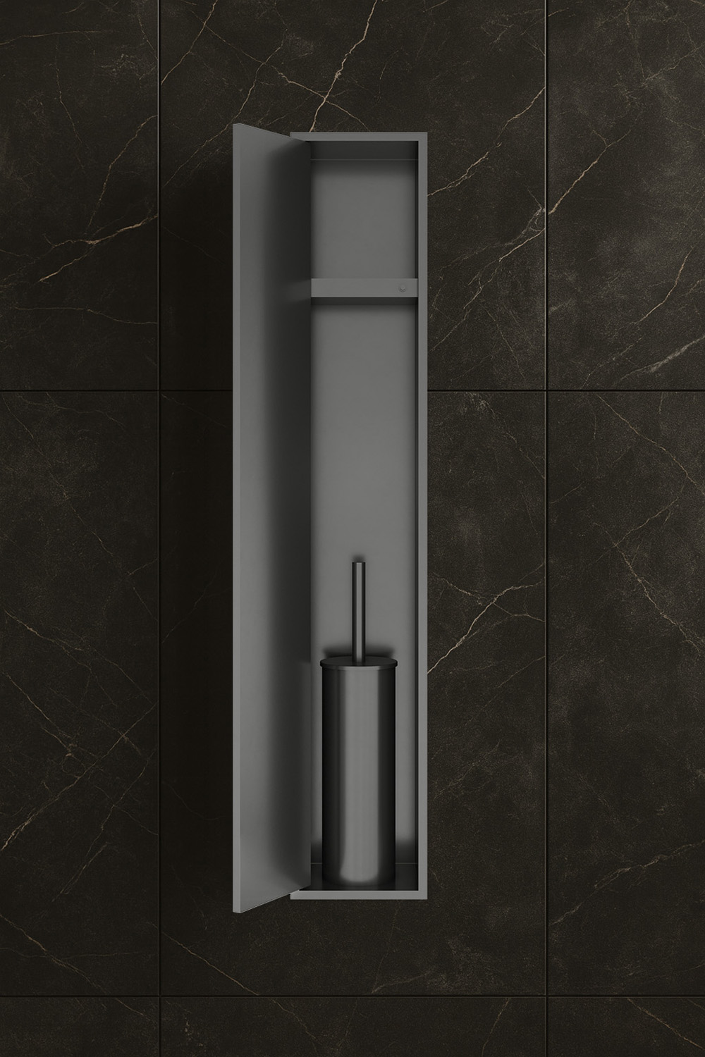 Hotbath &More inbouw toiletborstel en toiletrolhouder gunmetal geborsteld PVD