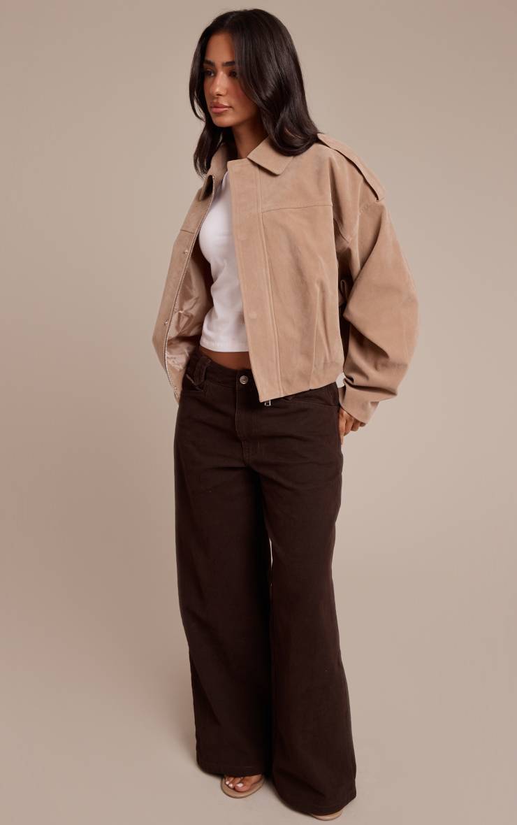 Gris Pierre Veste Zippée Oversize En Synthétique Petite