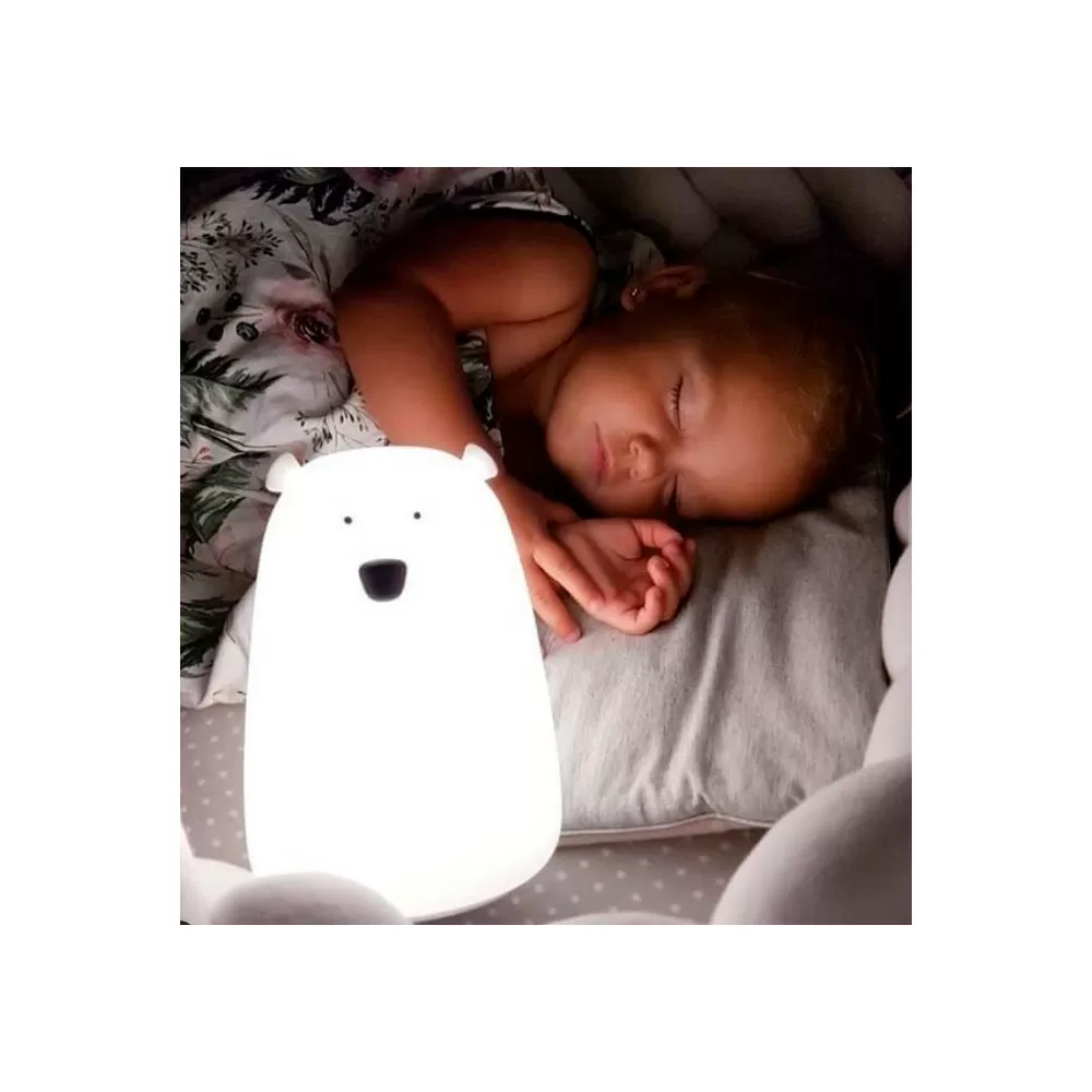 Rabbit & Friends silikone lampe 16 cm (USB) - hvid