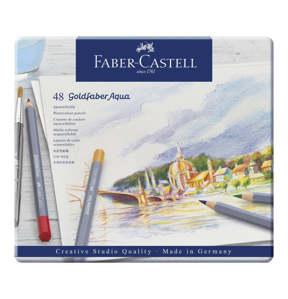 Faber Castell - Goldfaber akvarel farveblyamter i metalæske, 48 stk (114648)