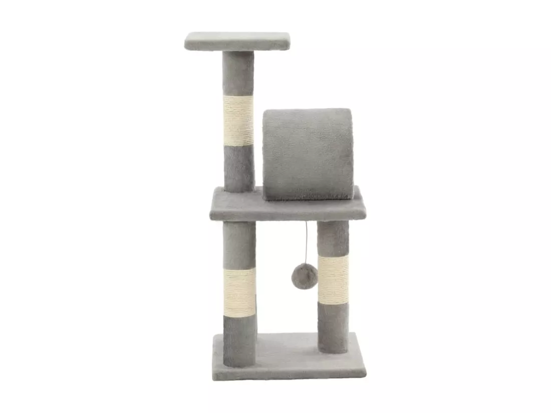 Arbre à chat avec griffoirs en sisal 65 cm Gris