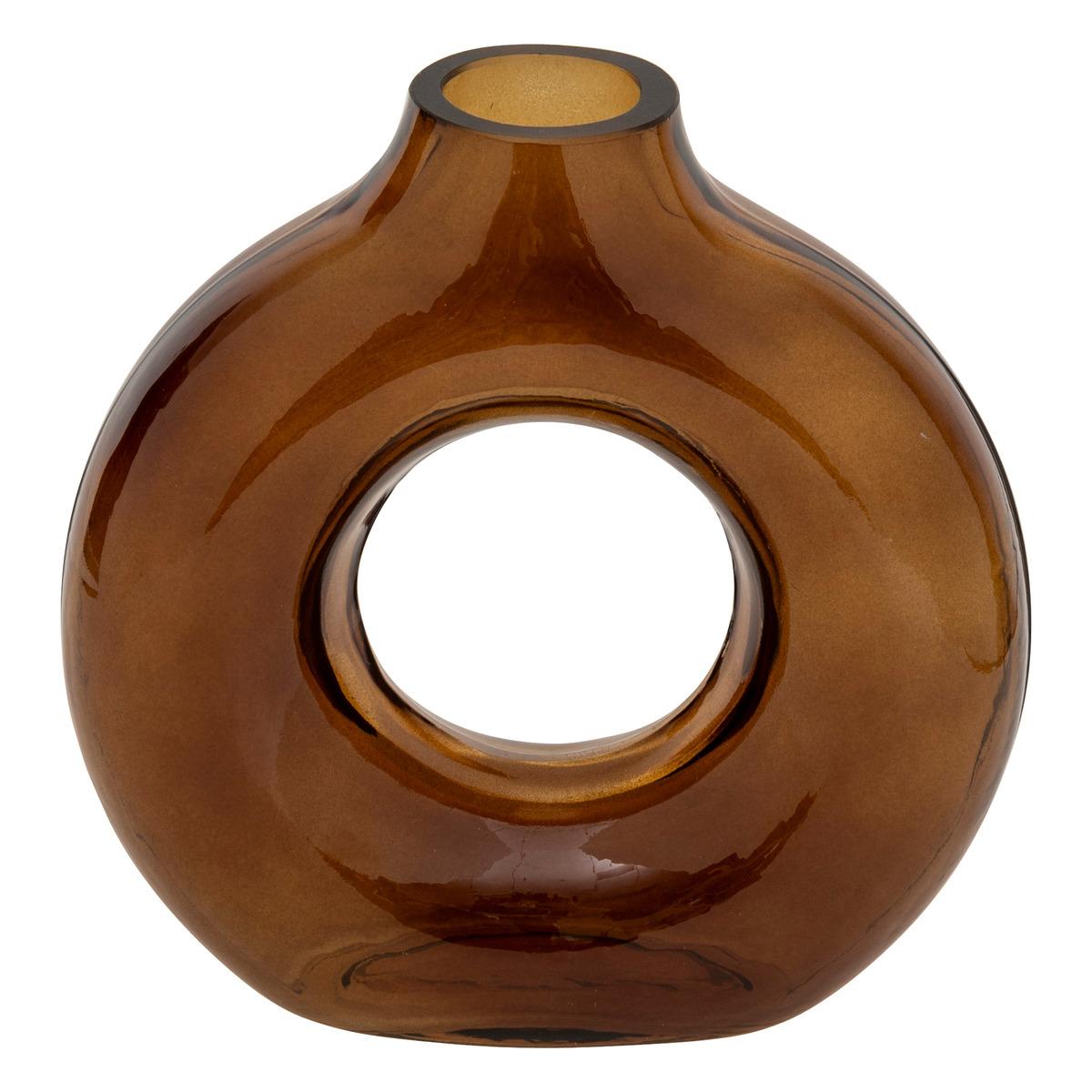 VASE VERRE CIRCLE AMBRE H.20.5CM