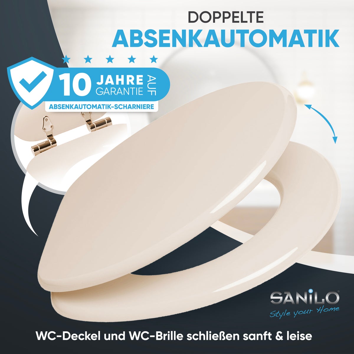 Toiletzitting met softclose-mechanisme, Bahama beige