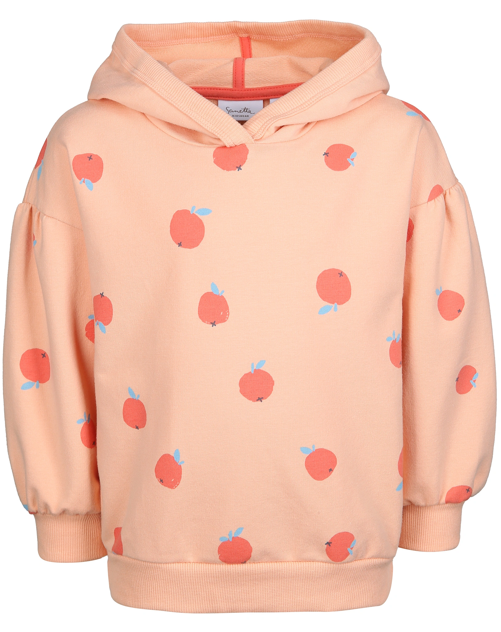 Kapuzen-Sweatshirt APPLE ELA AOP in sunny peach