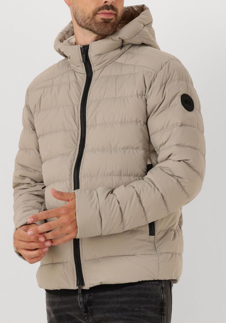 beige canada goose gewatteerde jas crofton hoody enduraluxe