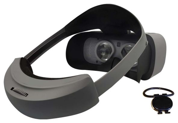 Fit Immersion Casque de réalité virtuelle (Lunettes 3D) PRO-2X : Kit d'entrainement vélo intérieur (Cyclisme) VR Autonome (sans téléphone) Gris