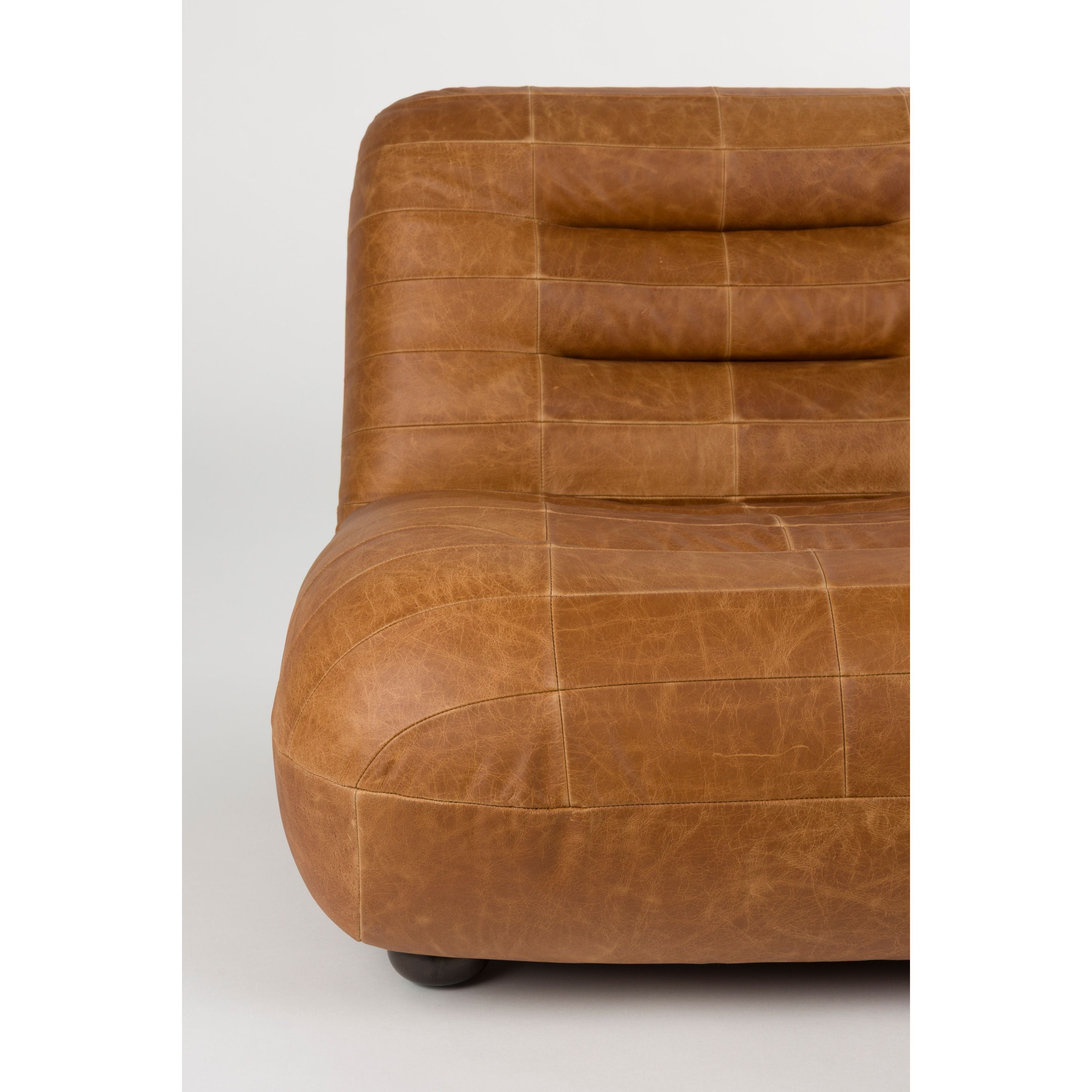 Dutchbone Wyatt Fauteuil Leer Cognac Bruin