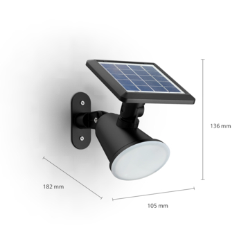 Philips solar wandlamp Jivix zwart