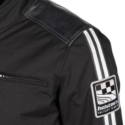 Blouson Helstons ACE TISSU-CUIR - Noir