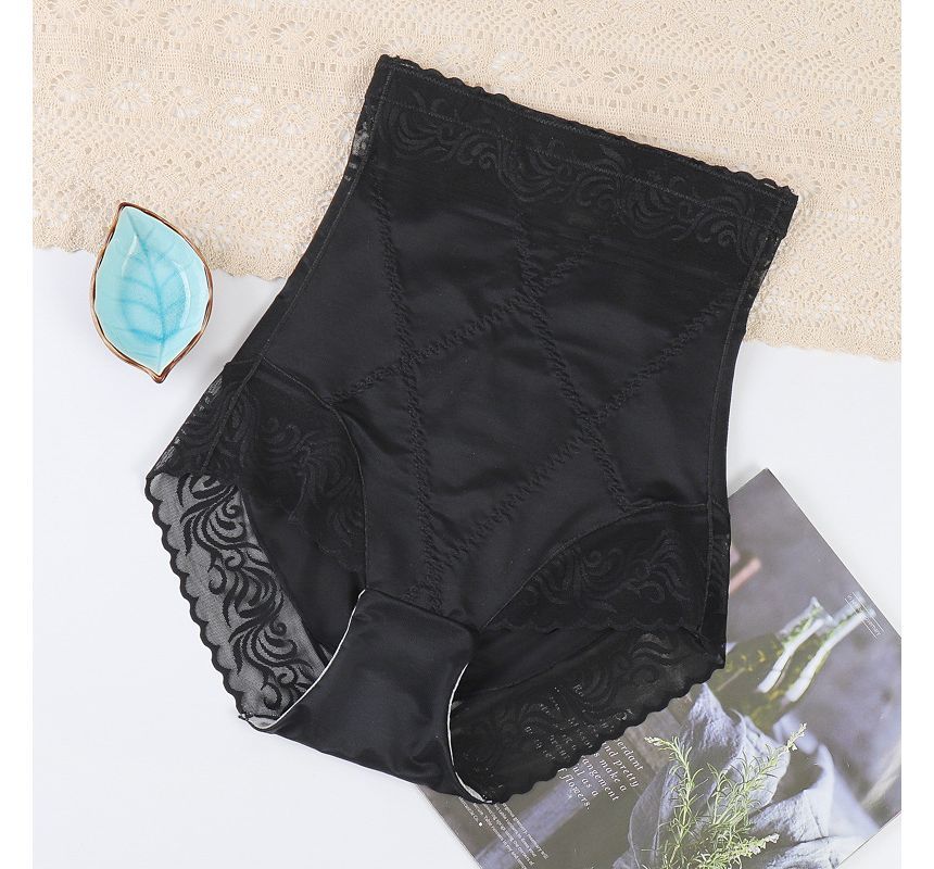 Aegaspino - Effen taillevormende kanten panty