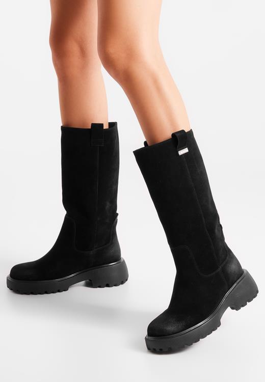 Woden Lea S Zwart Suede