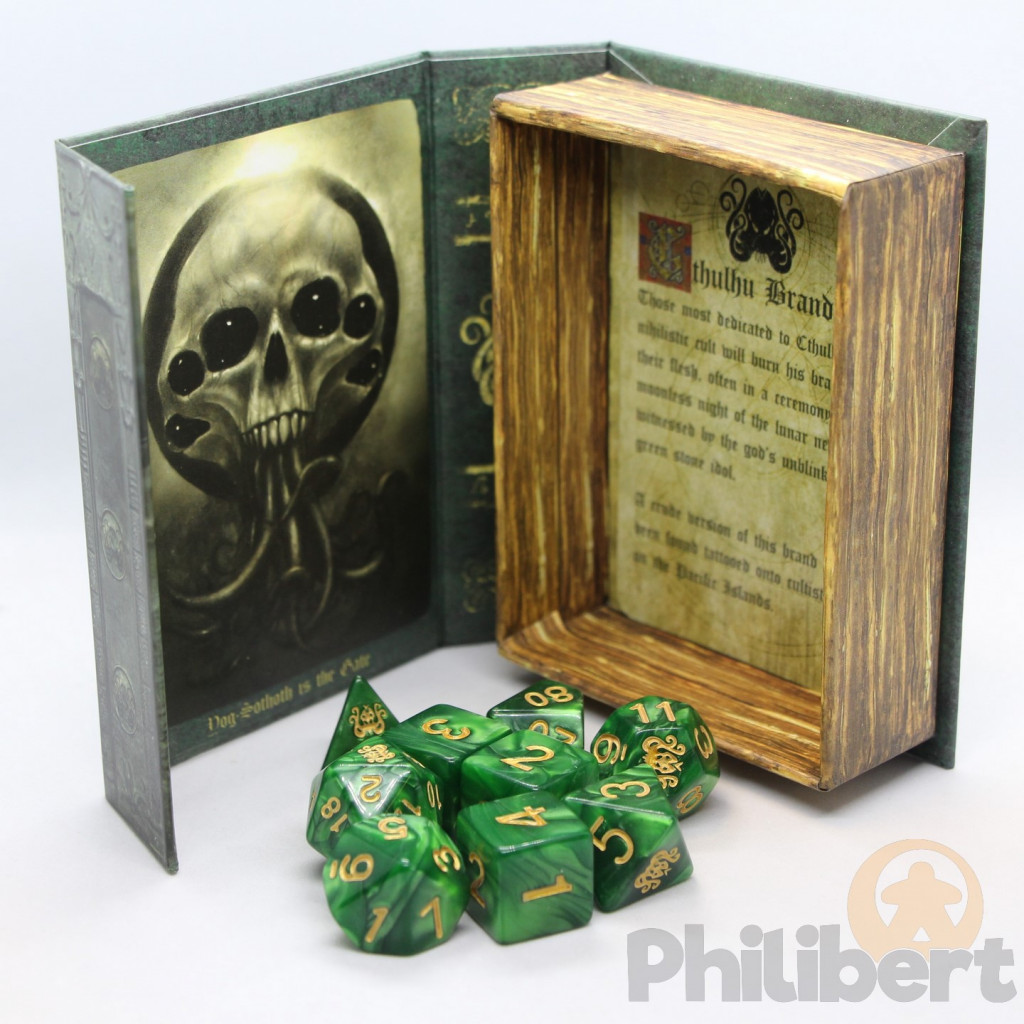Set de 9 Dés JDR Elder Dice: The Brand of Cthulhu Dice (Drowned Green)
