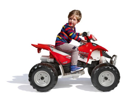 PegPérego Polaris Outlaw Firhjuling 330W, Rød/Hvit