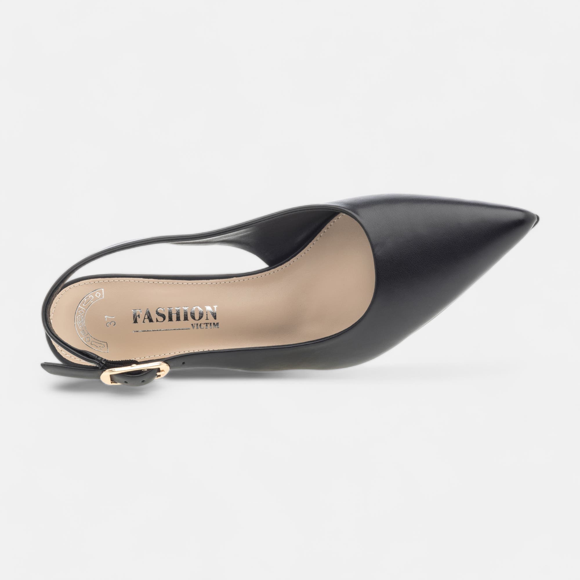 Escarpins avec bride arrière à talon Femme noir