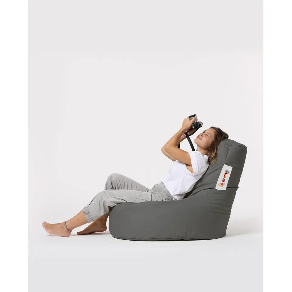 Emob Tuin Zitzak van Atelier Del Sofa - Waterdicht, Hoge Dichtheid, Donkergrijs