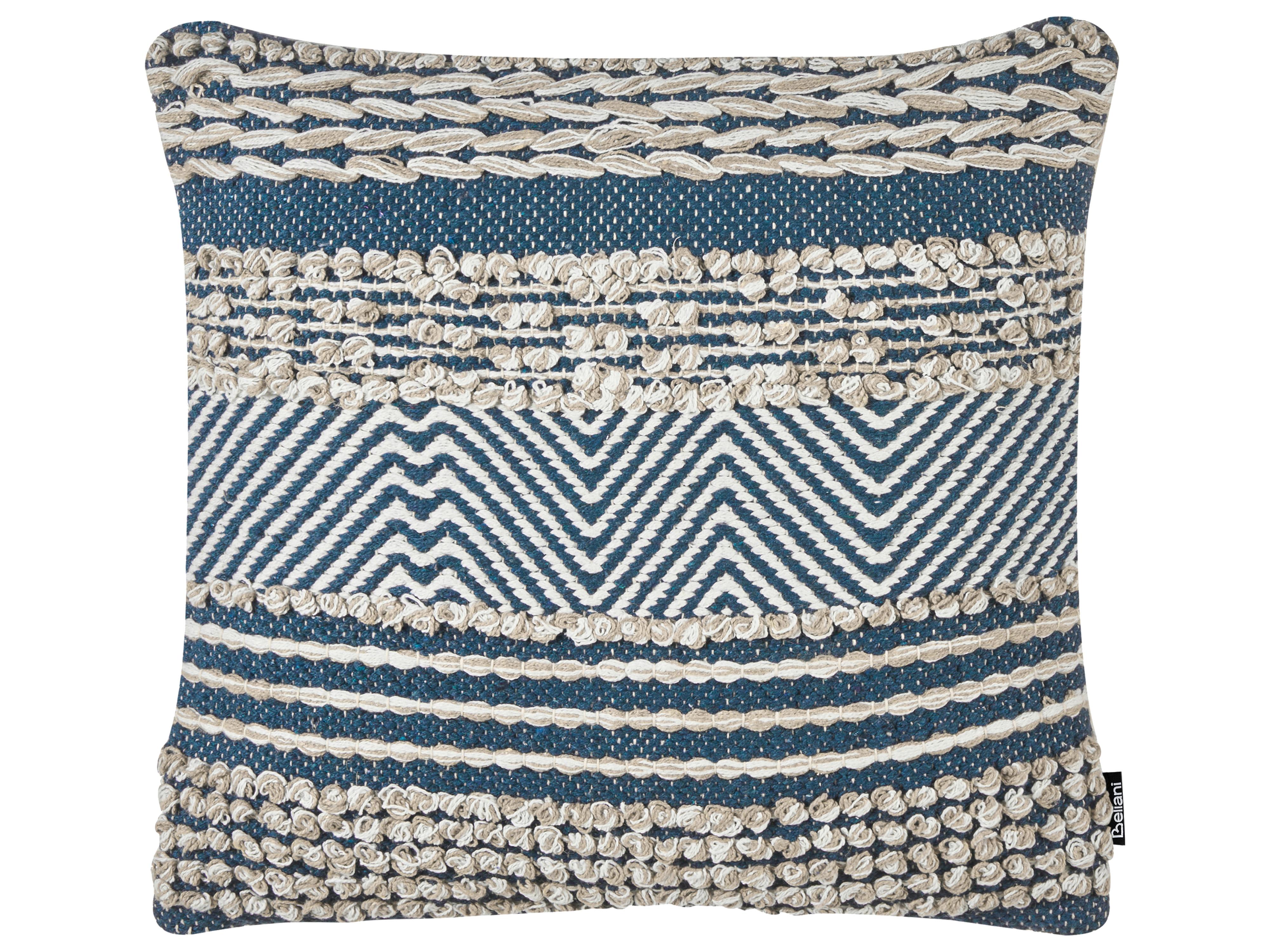 Set van 2 sierkussens DEWBERRY Katoen 45 x 45 cm Blauw geometrisch patroon