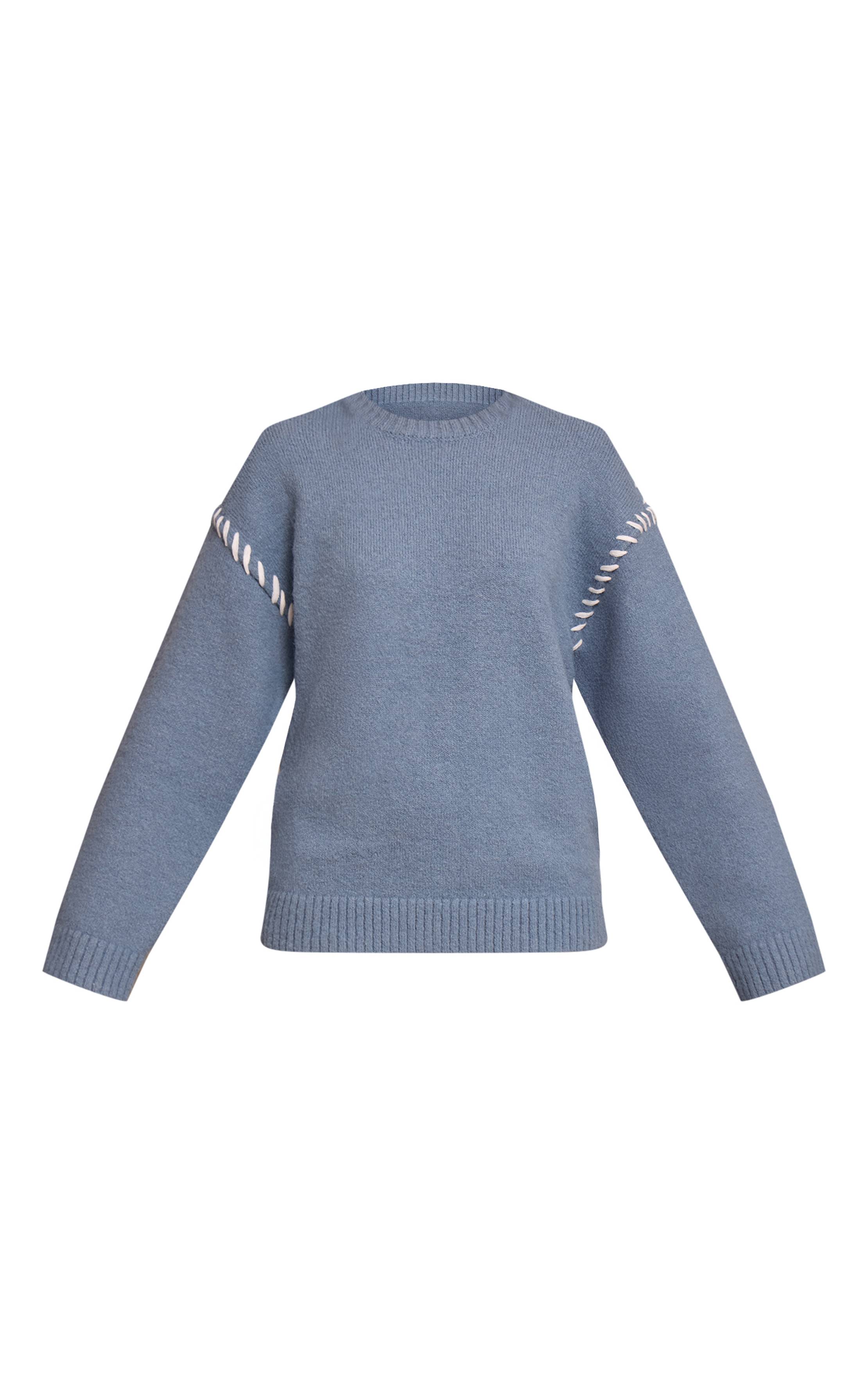 Bleu Poudré Synthétiquell En Maille À Point De Feston