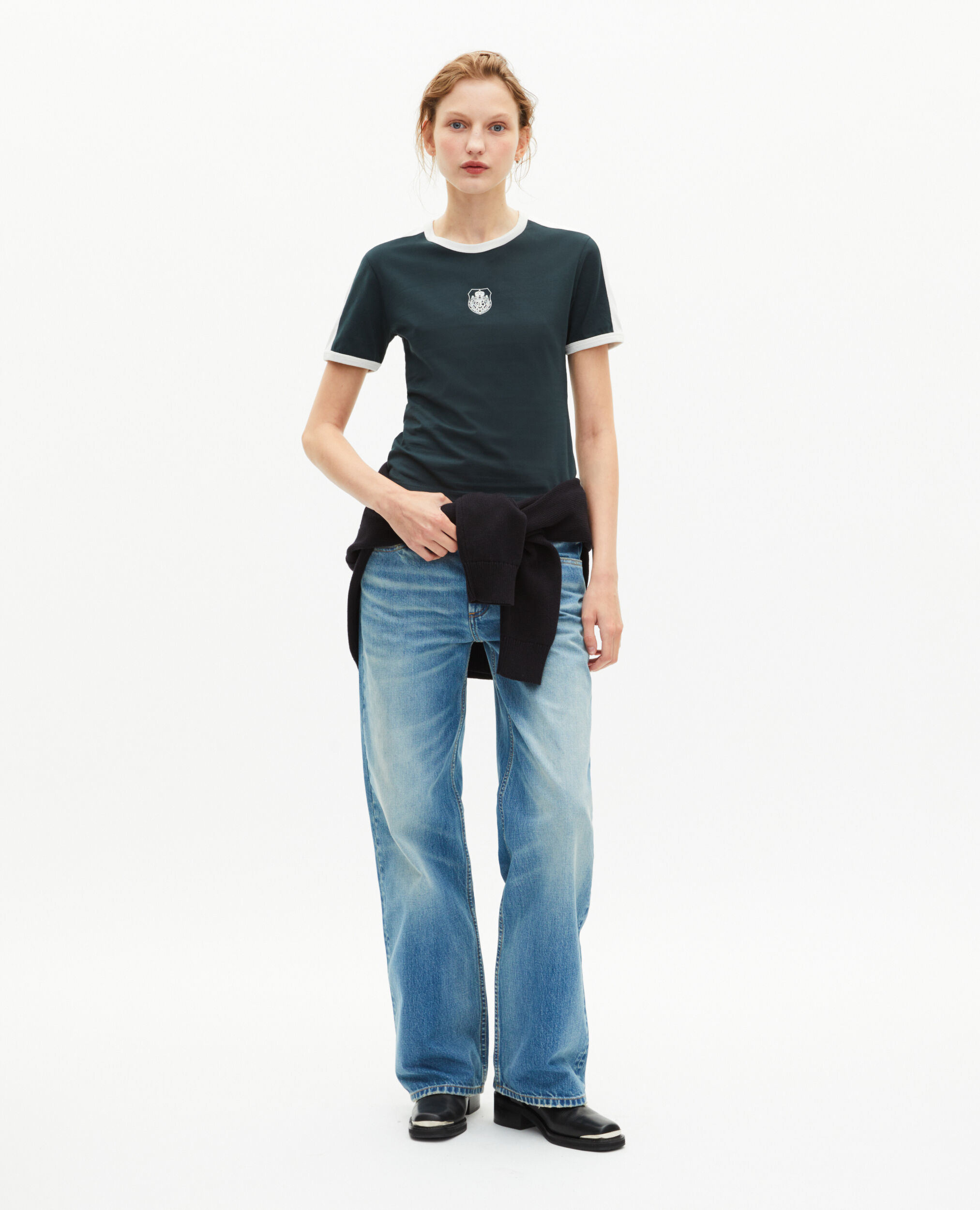 T-shirt avec blason vert foncé