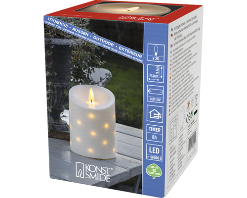 Konstsmide LED-kaars, 26 LED's, warm wit licht, inclusief timer