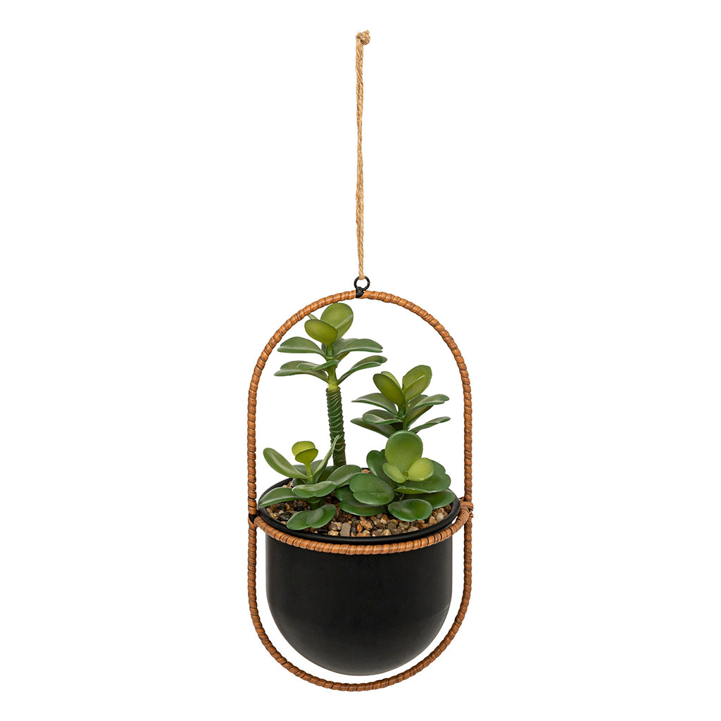 Plante artificielle suspendue TYLA pot métal H 31cm