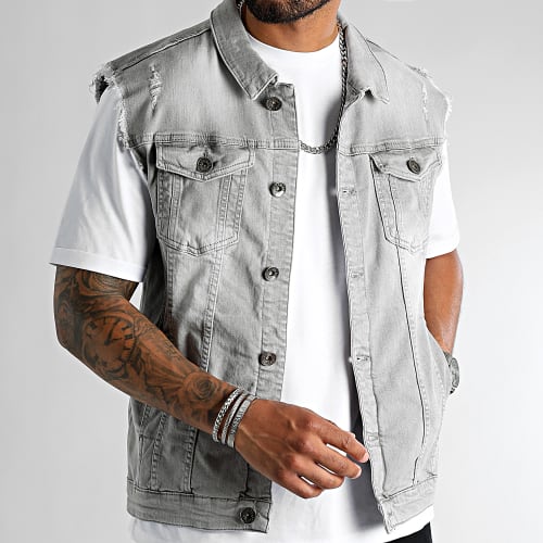 Veste Jean Sans Manche 2465 Denim Gris