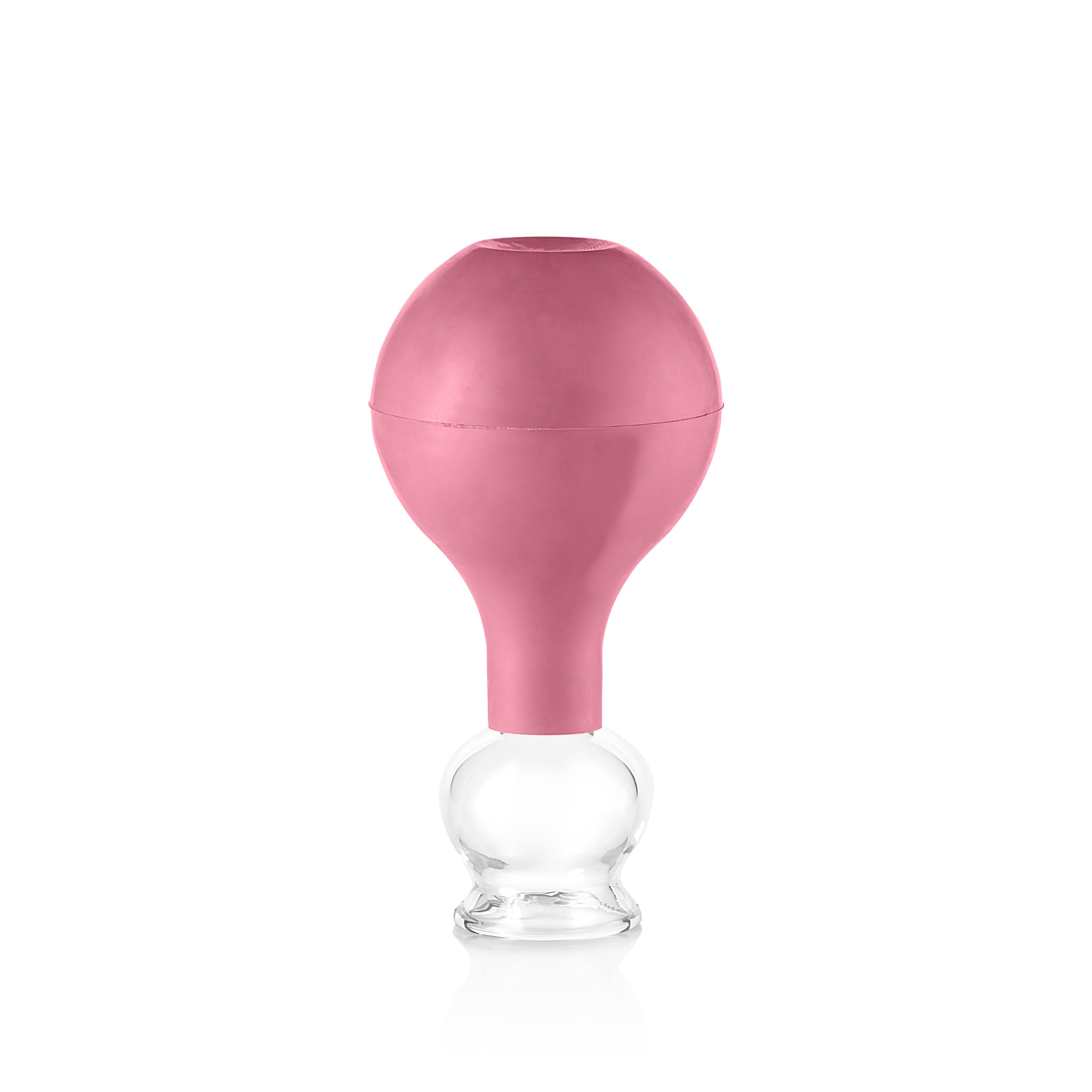 Pulox Schröpfgläser Set aus Echtglas - 5x Schröpfglas mit Saugball, verschiedene Größen in Pink