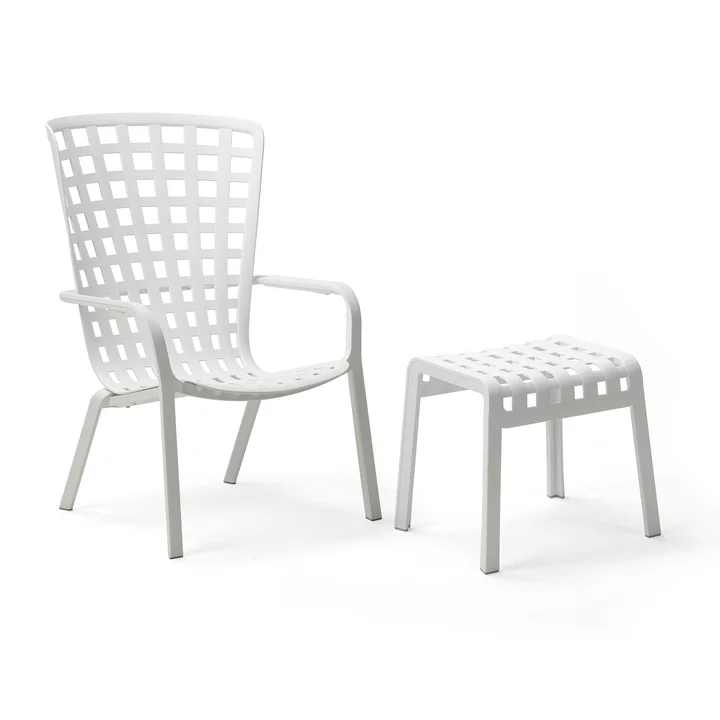 Nardi - Folio verstellbarer Outdoor-Sessel   Poggio Hocker, bianco