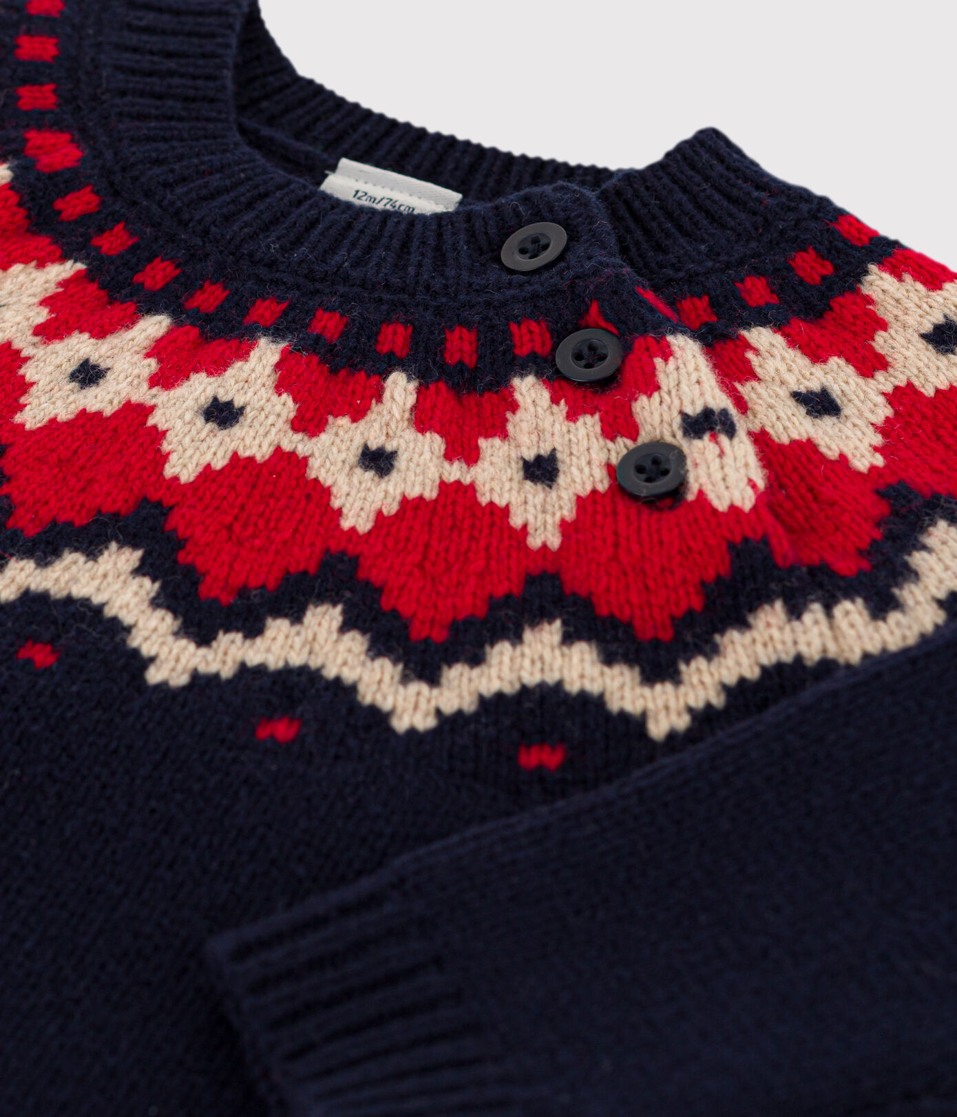 Pull bébé en tricot de laine et coton