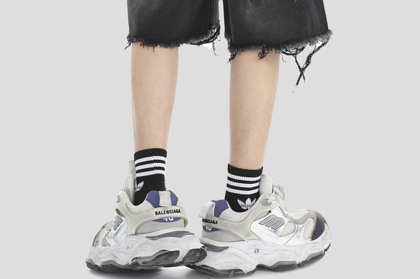 Banash - Versleten denim shorts met wijde pijpen