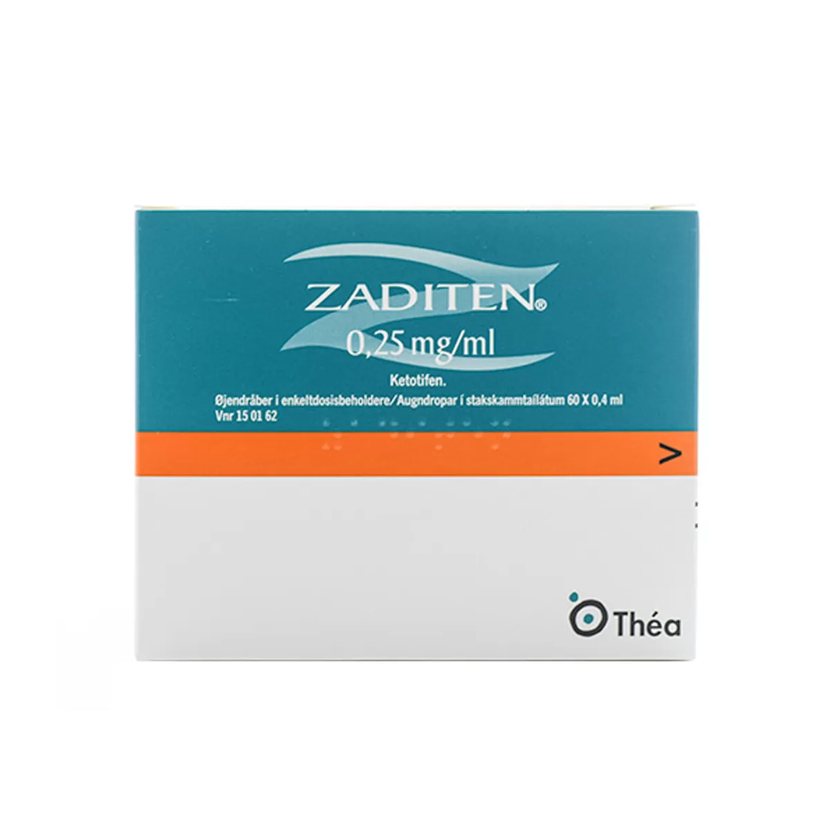 Zaditen øjendråber 0,25 mg/ml enkeltdosisbeholder - 60 x 0,4 ml
