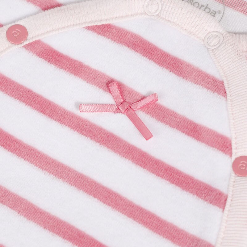 Dors-bien bébé velours rayé rose naissance Absorba Aucune nuance