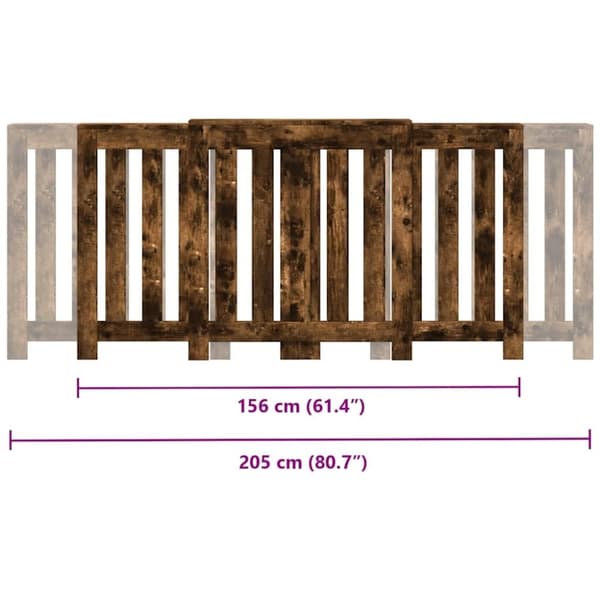 vidaXL Radiatordeksel røkt eik 205x21,5x83,5 cm konstruert tre