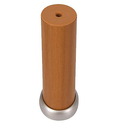 Pied de meuble cylindrique H. 120 mm x ø 38 mm alu merisier