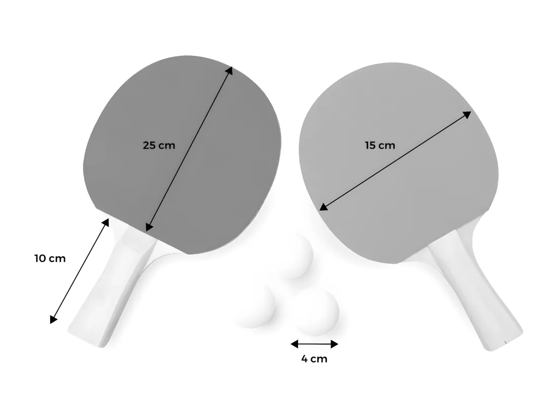 Lot de 2 raquettes et 3 balles pour table de Ping-Pong