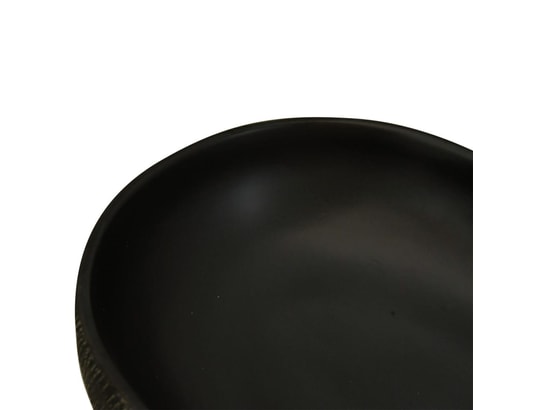 VIDAXL - Vasque à poser noir ovale 59x40x14 cm céramique