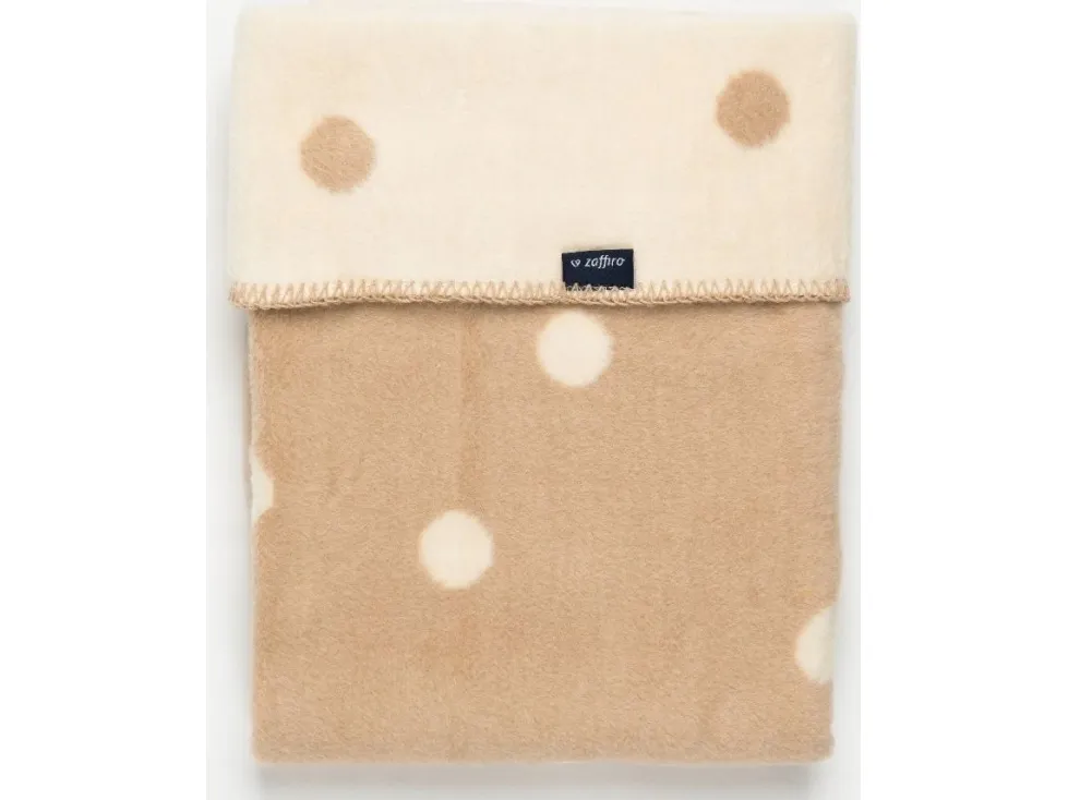 Womar ZAFFIRO plaid med lys beige ærter Dots 75x100cm, 3-Z-KB-015
