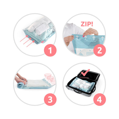 Lot de 2 sacs sous vide de voyage Roll-up
