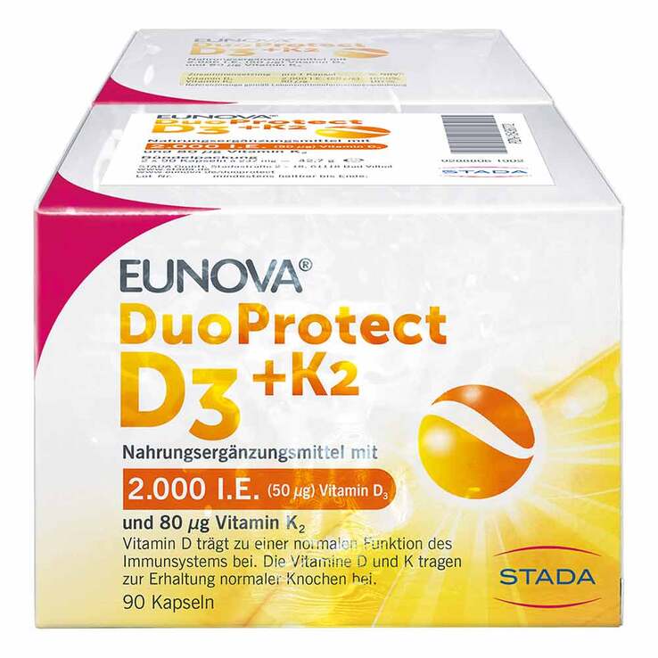 Eunova Duoprotect D3 + K2 2000 I.E. / 80 µg Kapseln, 2X90 St