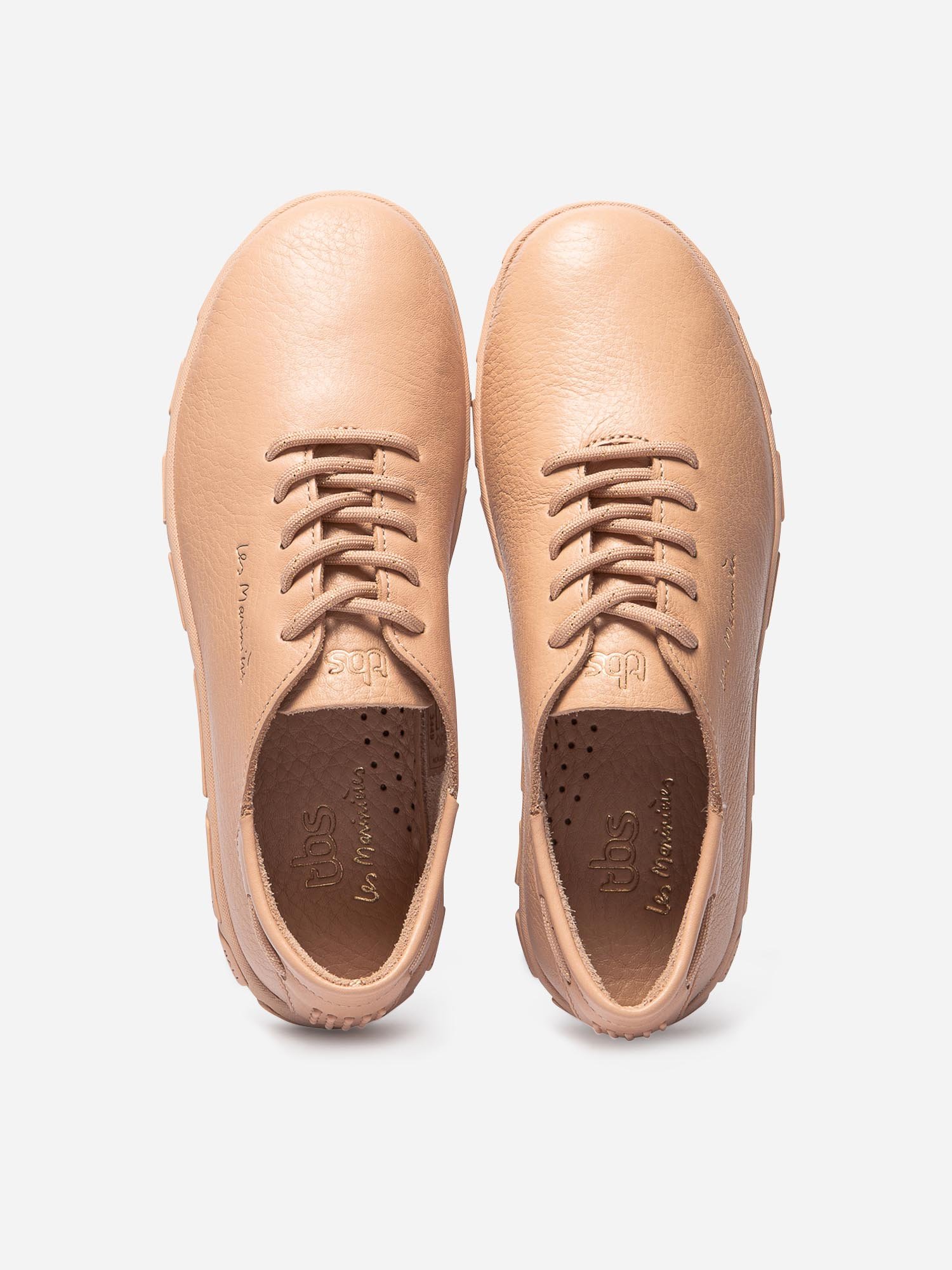 Tennis Femme Confort Cuir Orange Clair