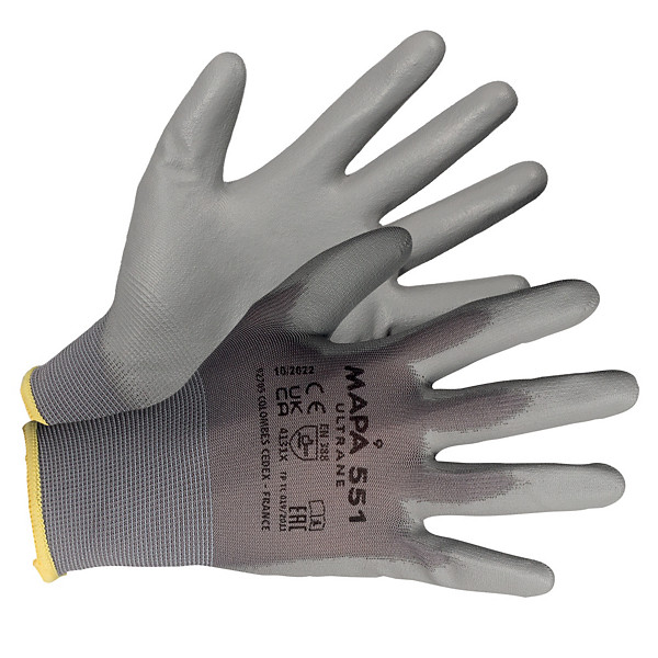 Gants travaux de précision Mapa Ultrane 551 taille 7, lot de 10 paires