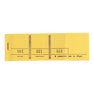 Exacompta - 10 Blocs passe partout 3 volets de 100 tickets - 48 x 150 mm - numéroté - jaune